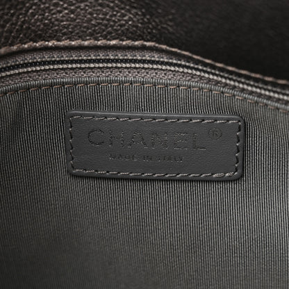 Chanel Metallic Grained Calfskin Quilted Large Casual Pocket Bowling Bag Silver 6 of 12