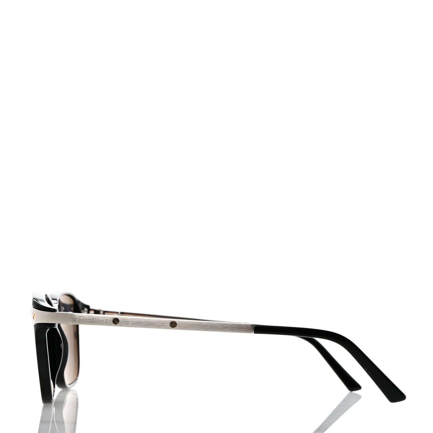 Acetate CT0075S Rectangular Sunglasses Black Silver Grey