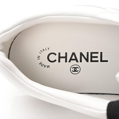Chanel Calfskin CC Womens Sneakers 40 White Black 8 of 13