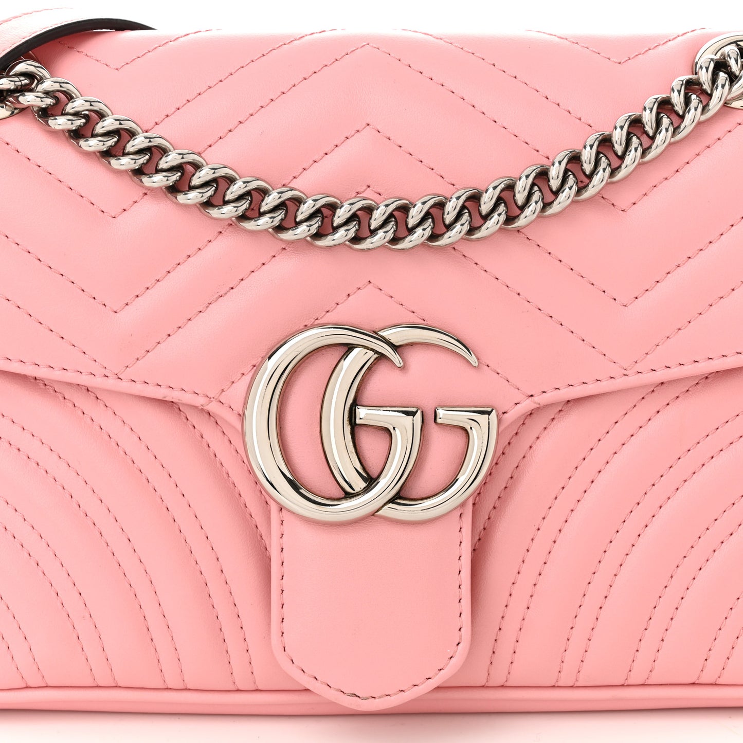 Calfskin Matelasse Medium GG Marmont Shoulder Bag Wild Rose