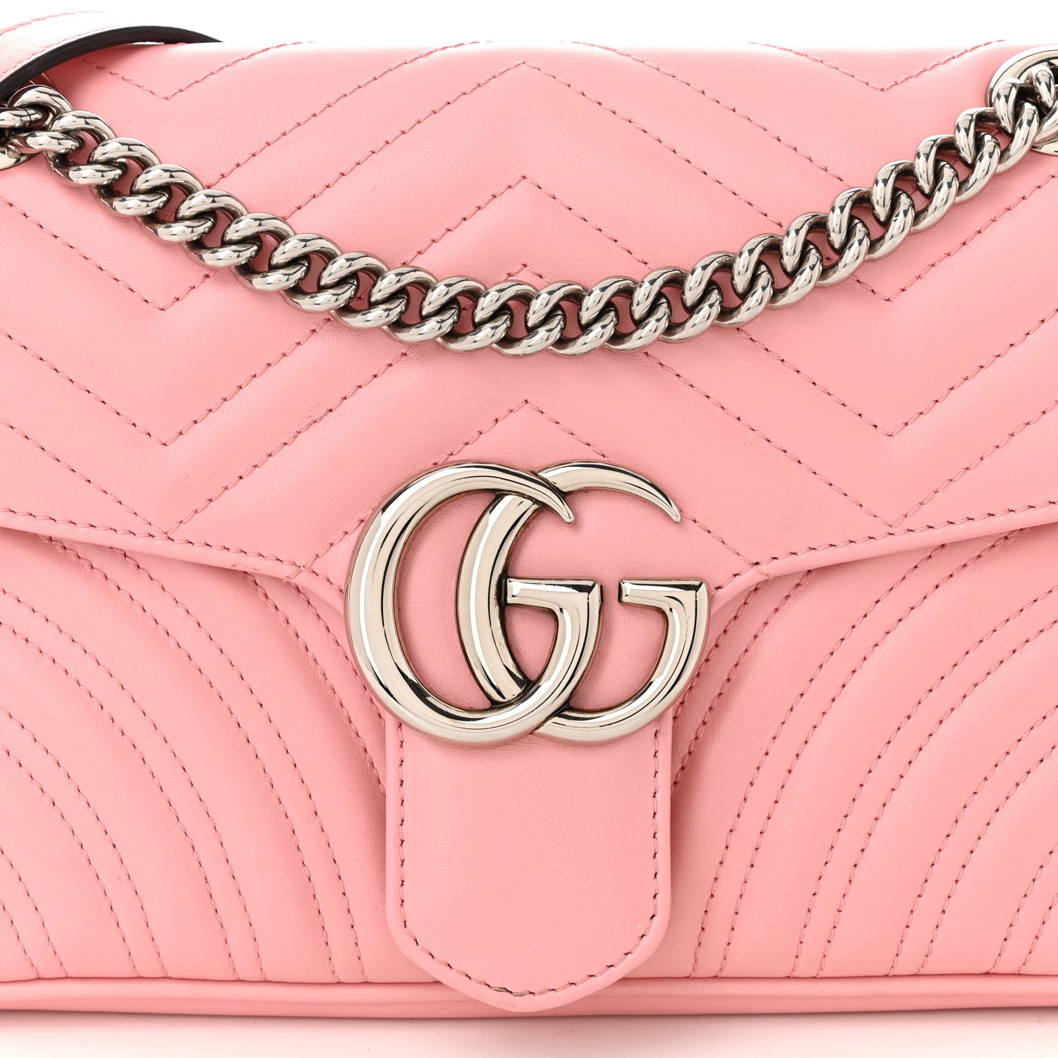 Gucci Calfskin Matelasse Medium GG Marmont Shoulder Bag Wild Rose 8 of 10