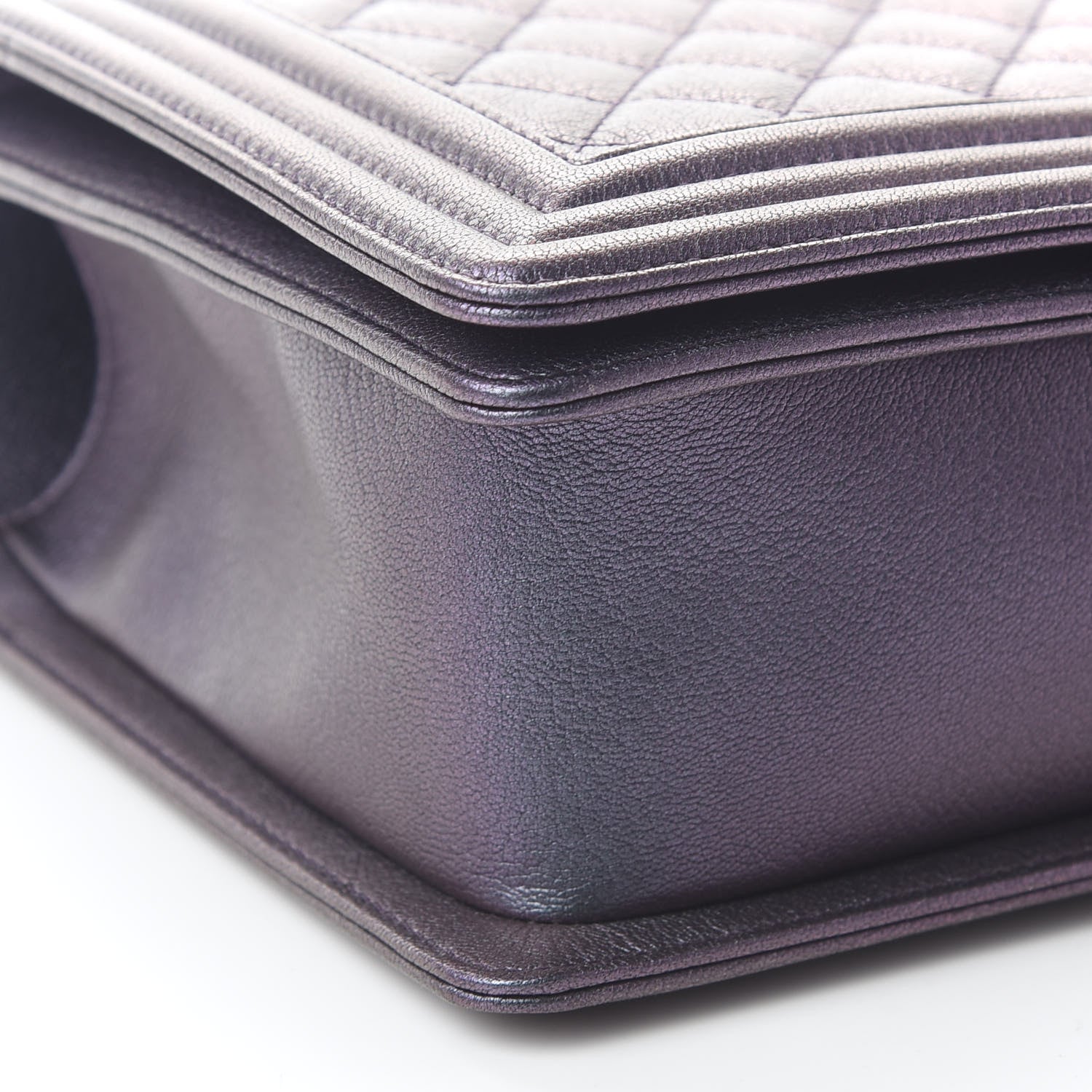 Chanel Iridescent Goatskin Quilted New Medium Boy Flap Purple 8 of 9