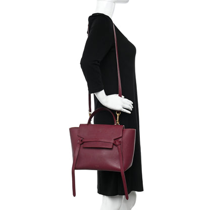 Celine Grained Calfskin Micro Belt Bag Plum 2 of 23