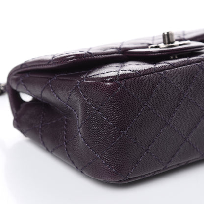 Chanel Washed Caviar Quilted Mini Square Flap Dark Purple 8 of 11