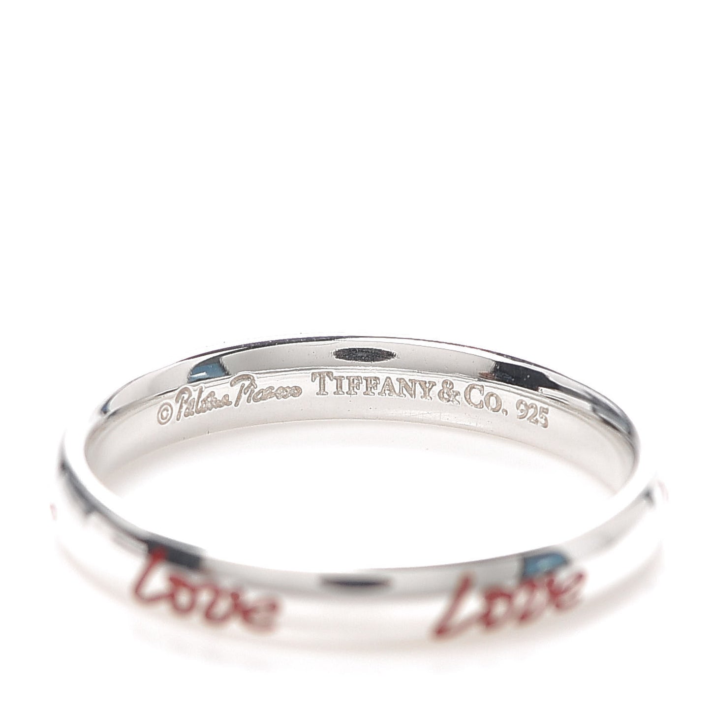 Sterling Silver Enamel Paloma Picasso Love Band Ring Red 52 6