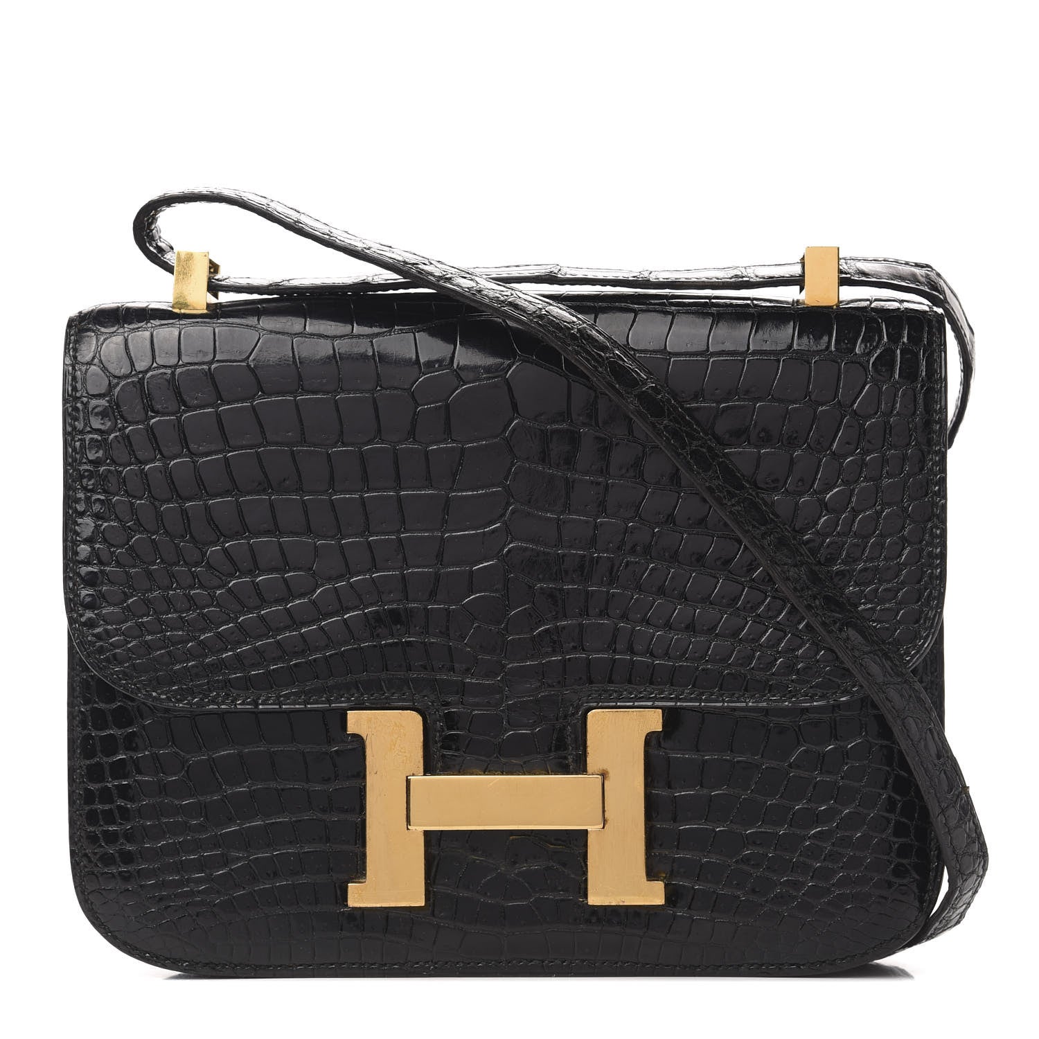 Hermes Shiny Porosus Crocodile Constance 23 Black 1 of 23