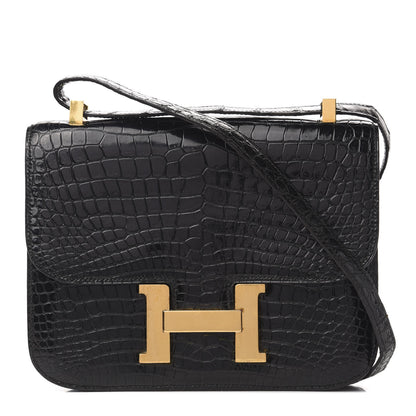 Hermes Shiny Porosus Crocodile Constance 23 Black 1 of 23