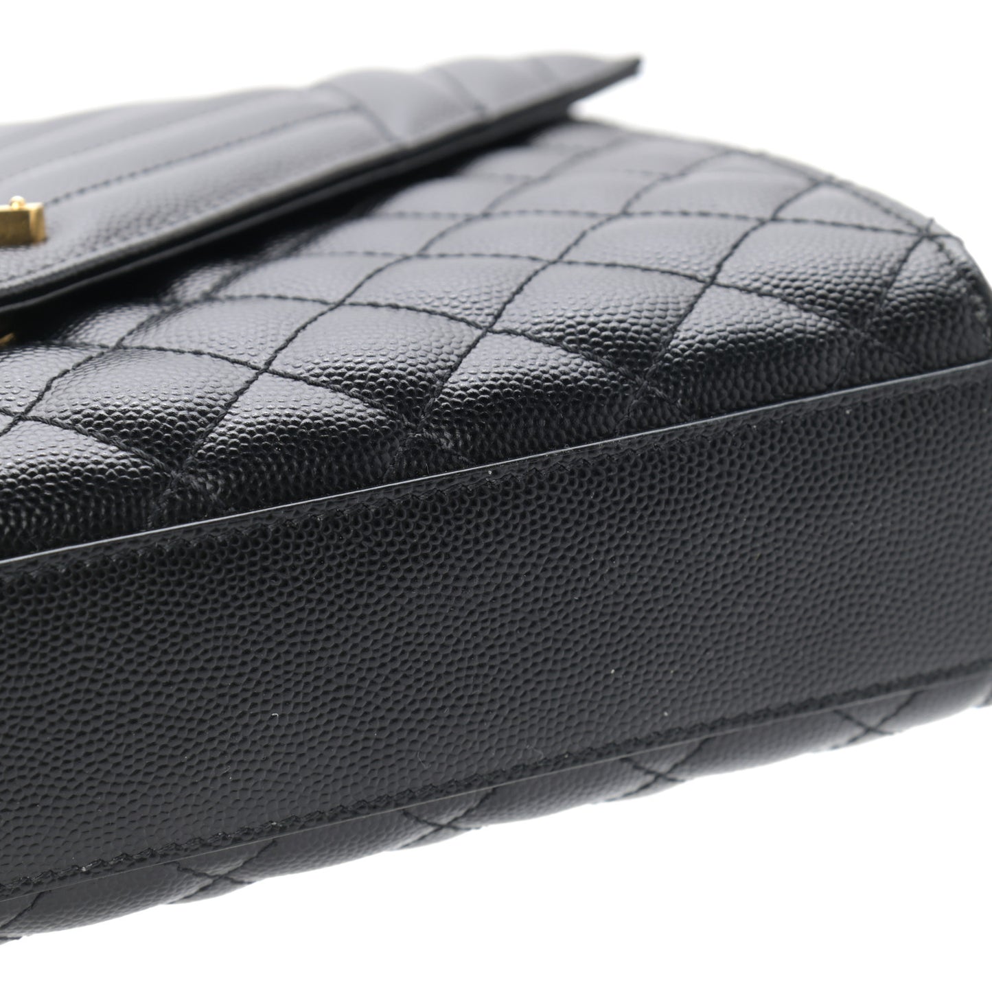 Grain De Poudre Textured Mixed Matelasse Triquilt Medium Monogram Satchel Black