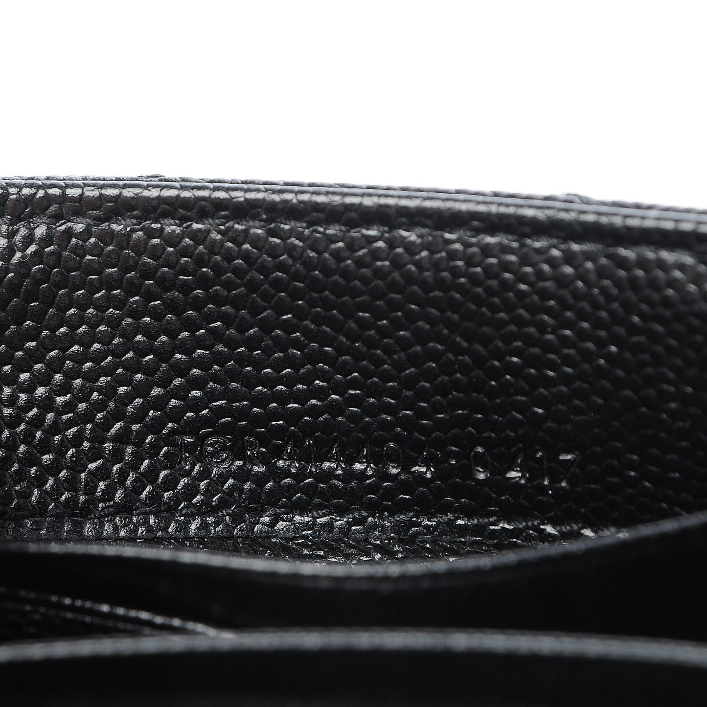 Grain De Poudre Matelasse Chevron Small Monogram Envelope Wallet Black