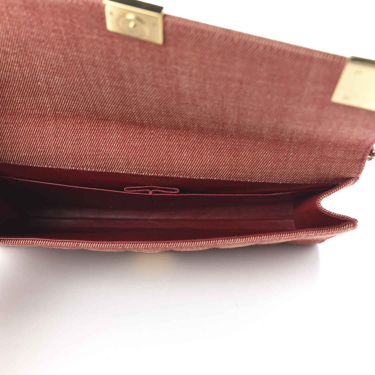 Chanel Denim Chocolate Bar Flap Red 5 of 10