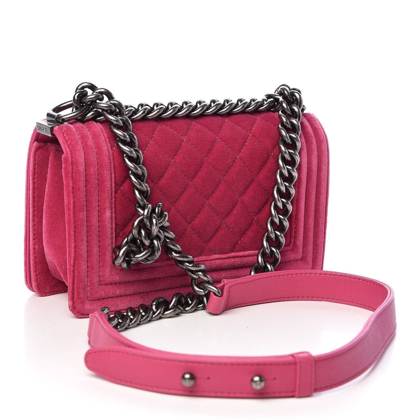 Velvet Quilted Small Boy Flap Pink