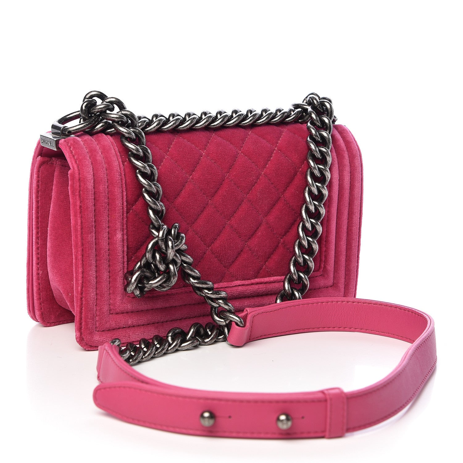 Chanel Velvet Quilted Small Boy Flap Pink 3 of 14