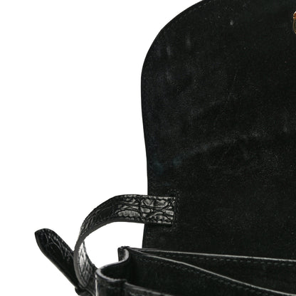 Saint Laurent Crocodile Embossed Calfskin Small Kaia Satchel Black 9 of 11