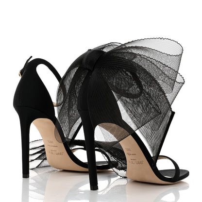 Jimmy Choo Grosgrain Aveline Bow 100 Sandals 38.5 Black 4 of 8