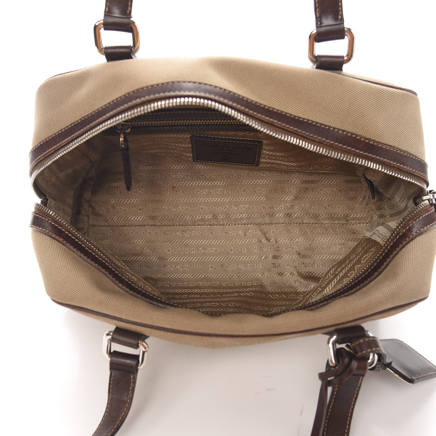 Prada Jacquard Logo Bauletto Corda Bruciato 5 of 12