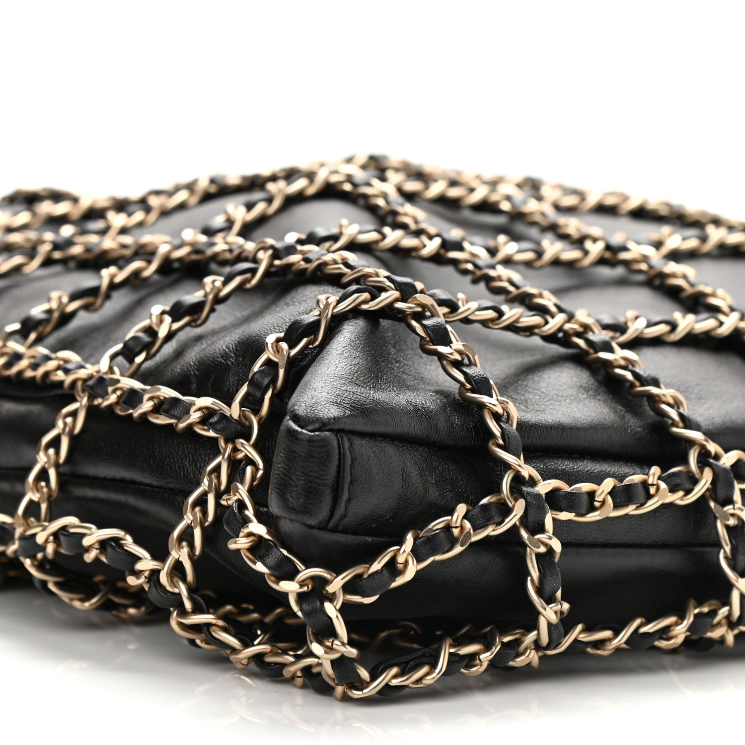 Chanel Lambskin Large Shopping Chain Tote Black 9 of 11