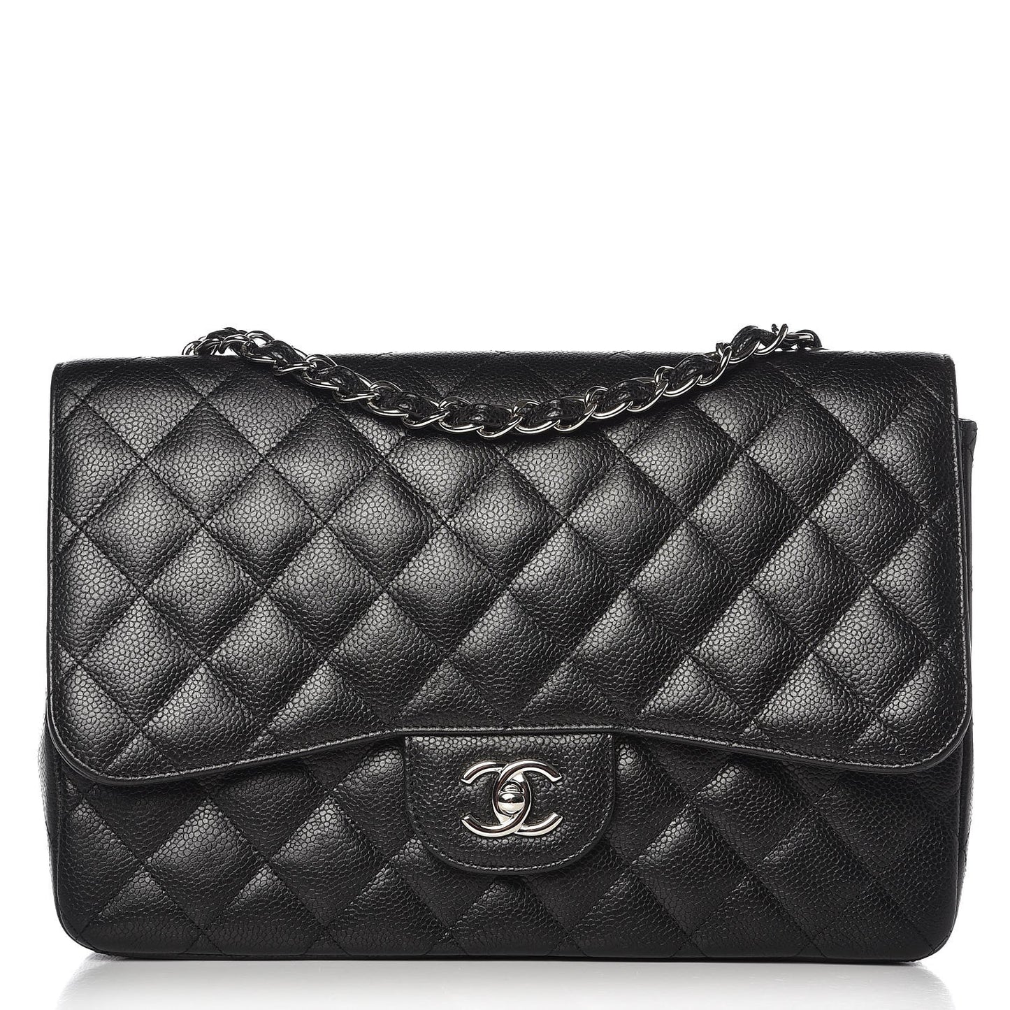 Caviar Quilted Jumbo Single Flap Black