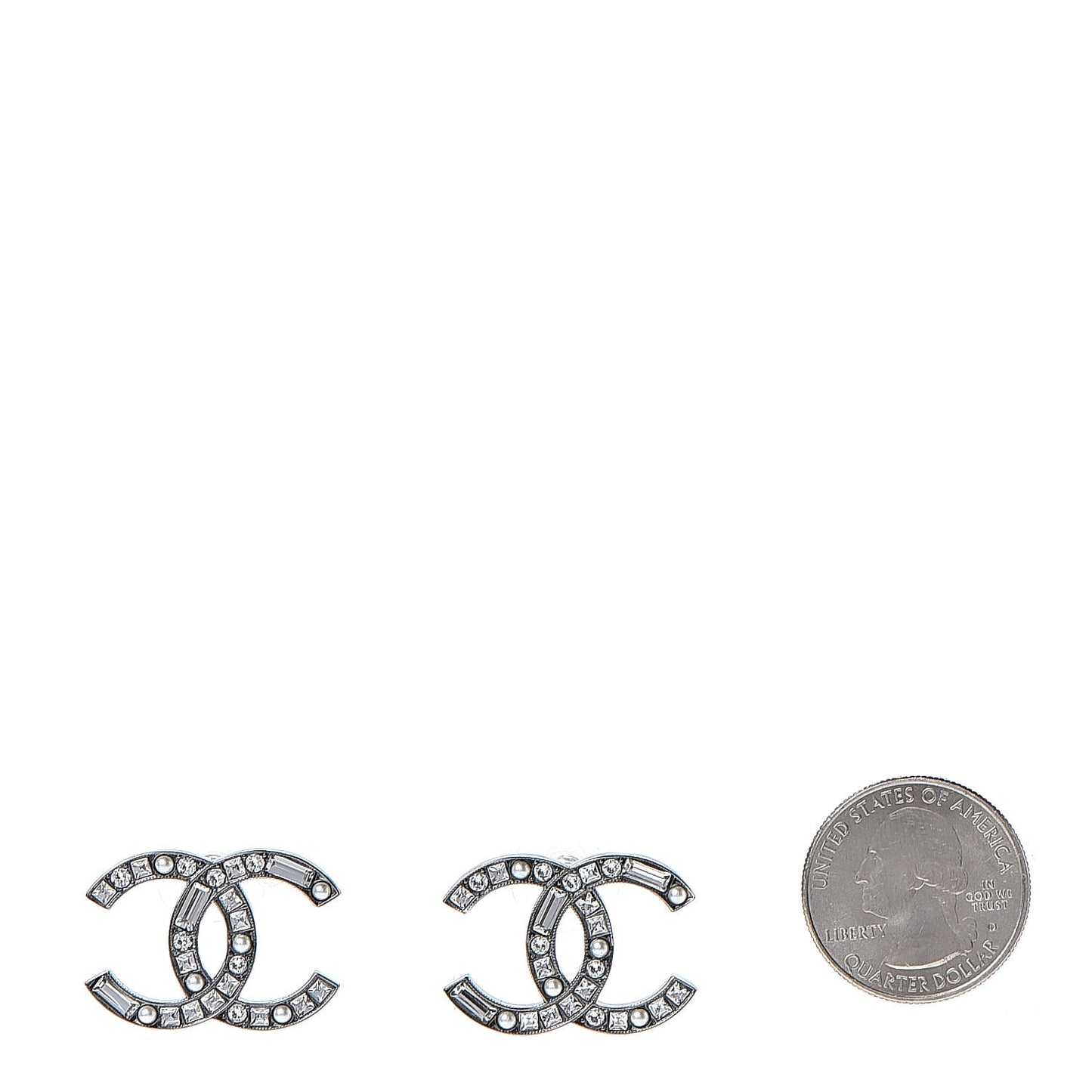 Baguette Crystal Pearl CC Bright Young Things Earrings Ruthenium