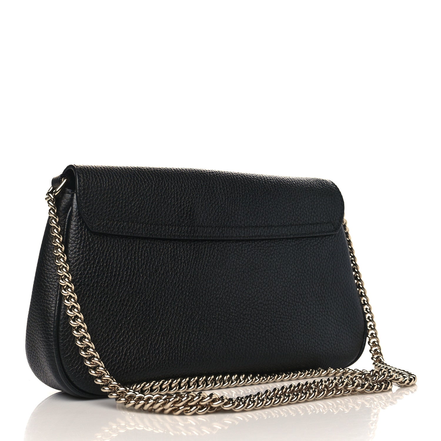 Gucci Pebbled Calfskin Medium Soho Flap Crossbody Black 3 of 9