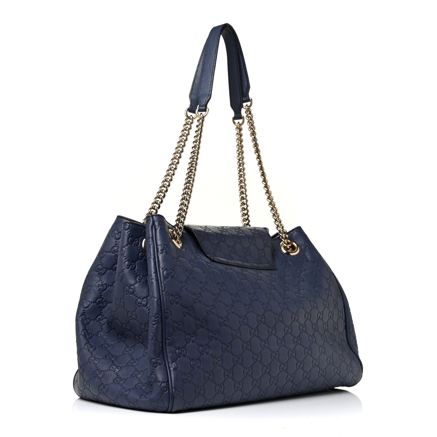 Gucci Guccissima Medium Emily Shoulder Bag Blue 2 of 21
