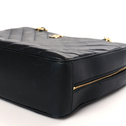 Chanel Lambskin Chevron Quilted Camera Case Black 9 of 12