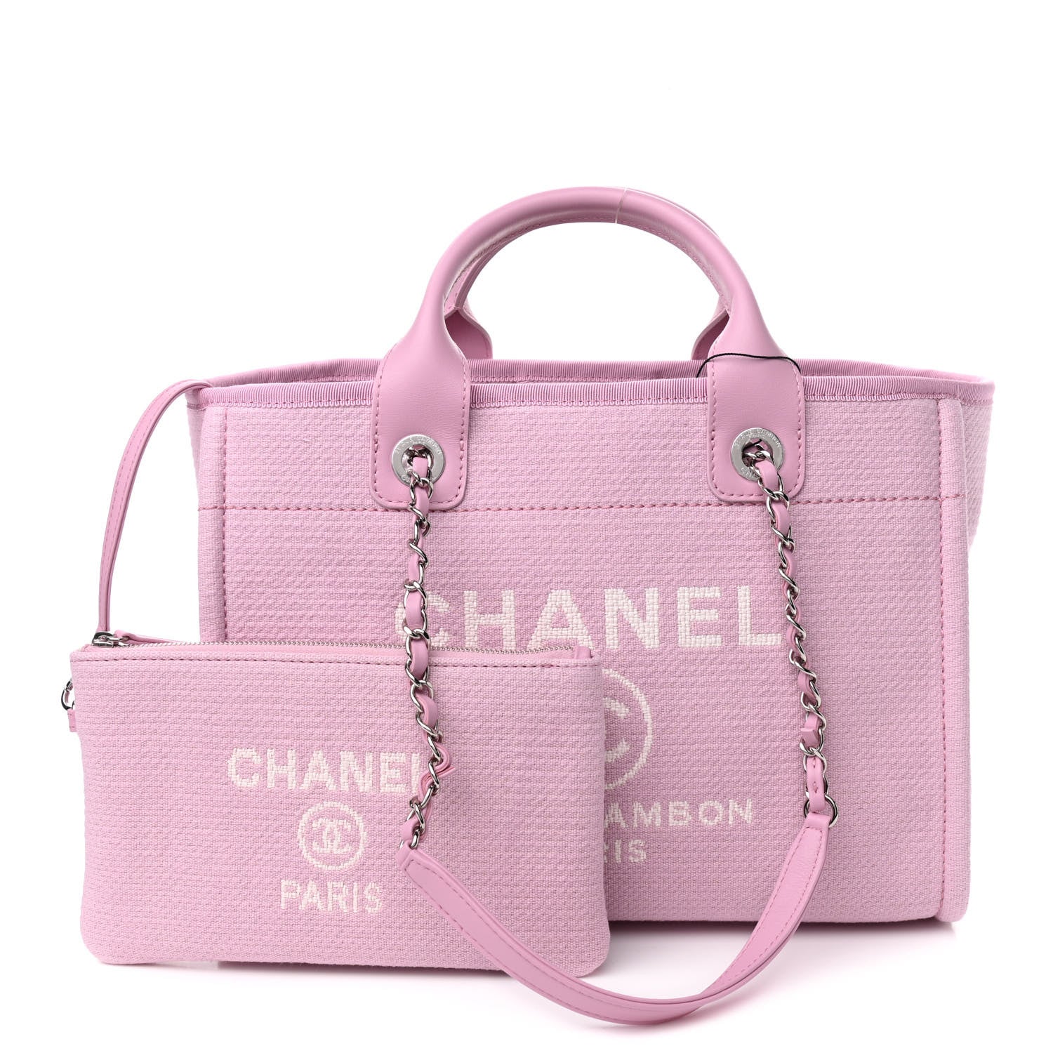 Chanel Mixed Fibers Small Deauville Tote Pink 1 of 12