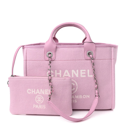 Chanel Mixed Fibers Small Deauville Tote Pink 1 of 12