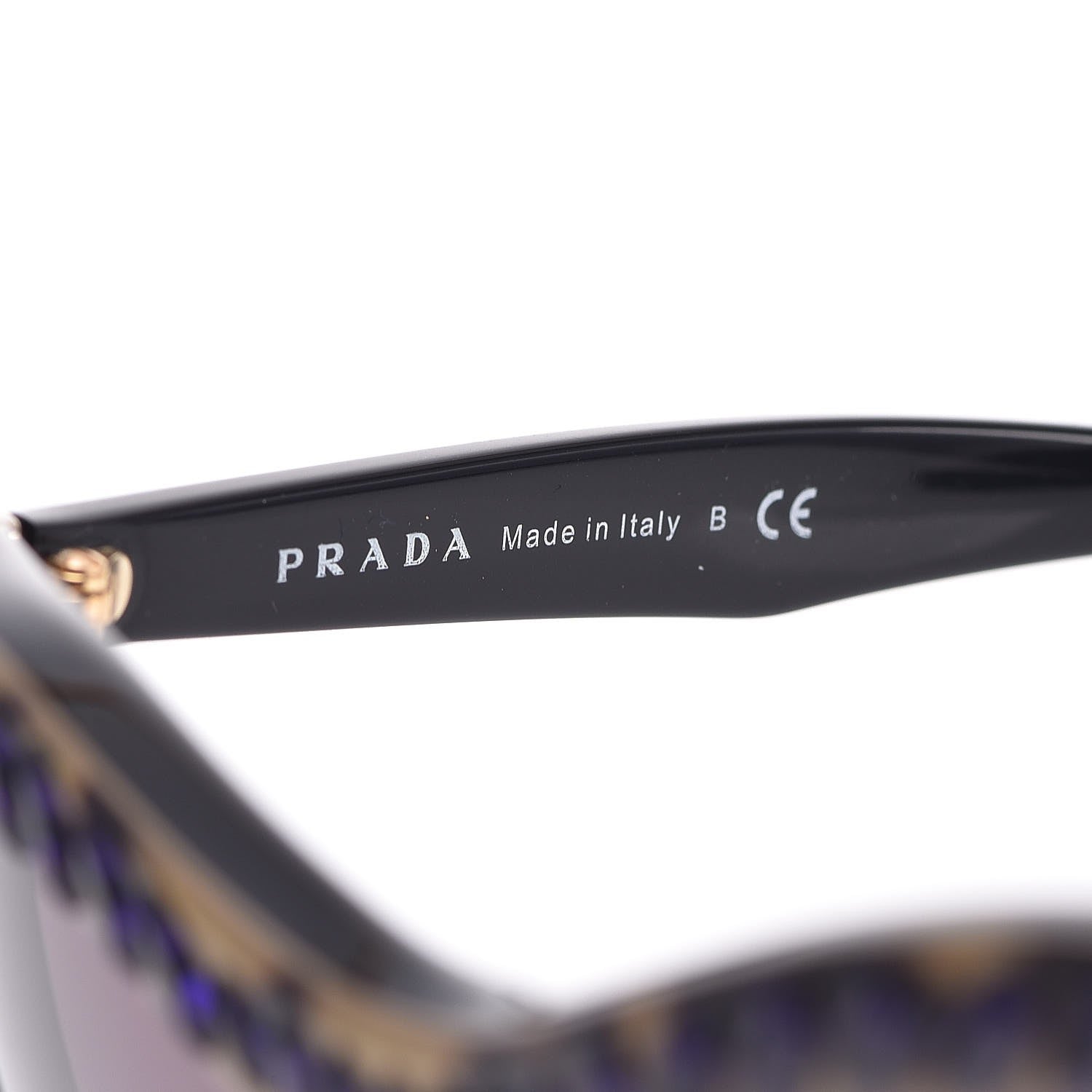 Prada Crystal Cat Eye Sunglasses SPR 04P Black Havana 6 of 8