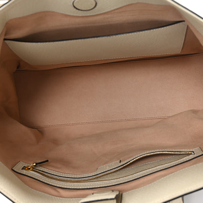 Gucci GG Supreme Monogram Textured Dollar Calfskin Web Medium Ophidia Shopping Tote Beige Ebony Mystic White 5 of 9