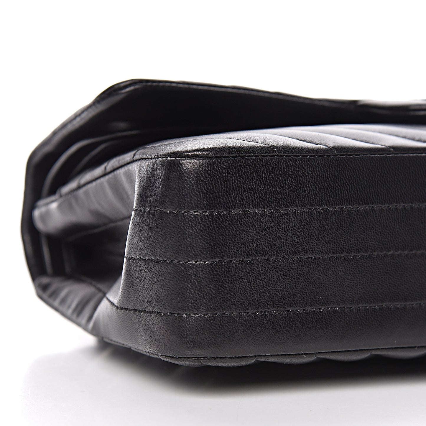 Lambskin Chevron Quilted Medium Double Flap So Black