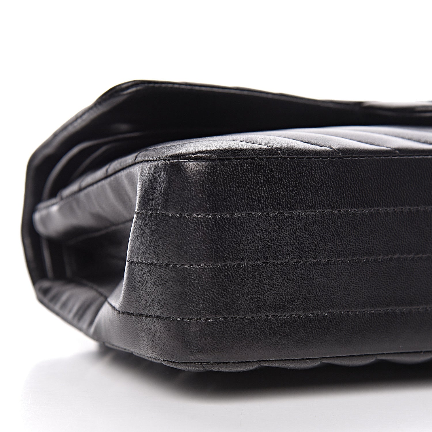 Chanel Lambskin Chevron Quilted Medium Double Flap So Black 9 of 11