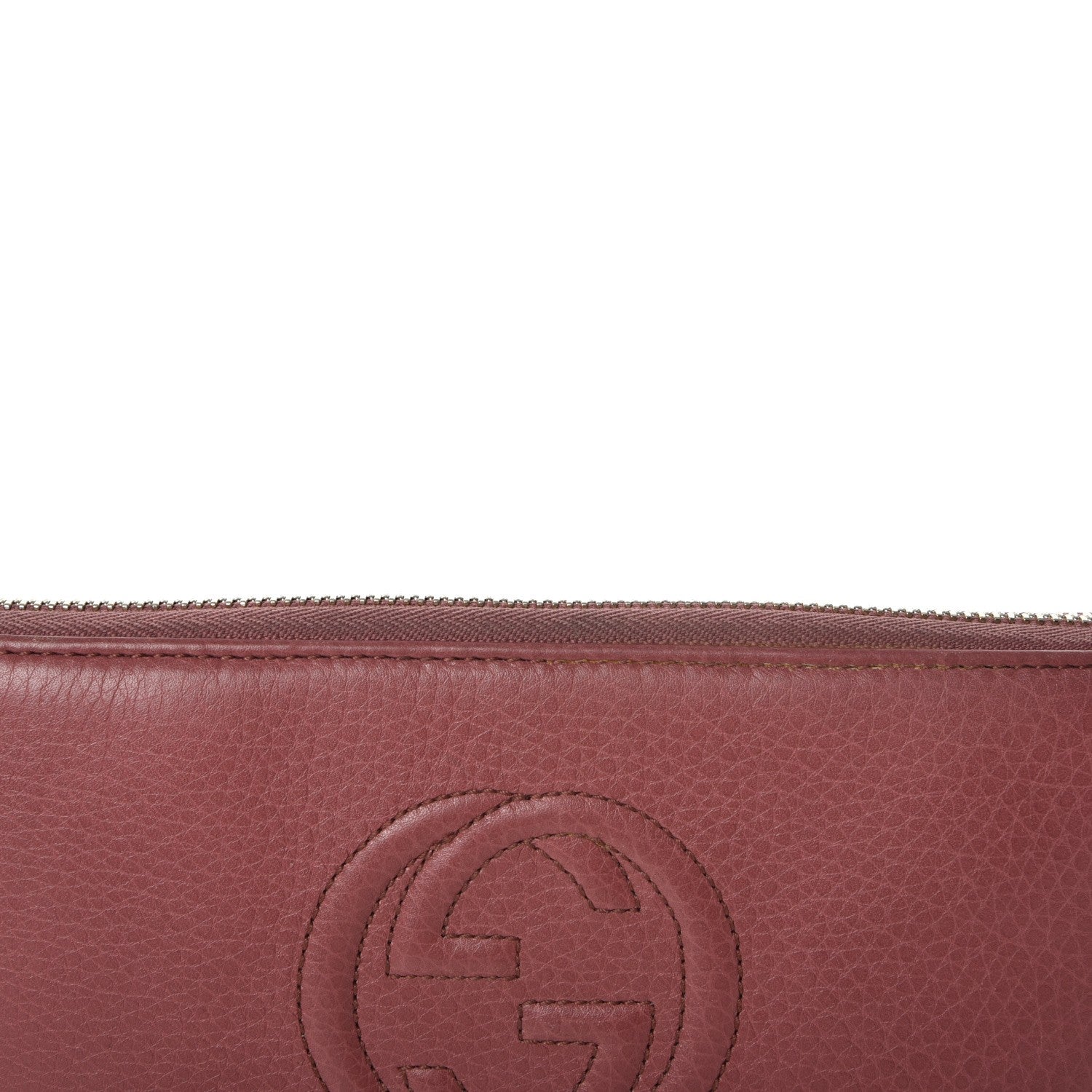 Gucci Pebbled Calfskin Soho Zip Around Wallet Peonia Flower 8 of 11