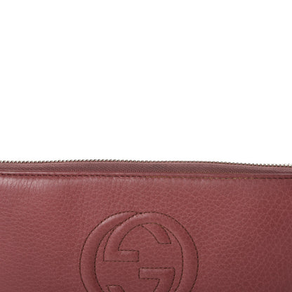 Gucci Pebbled Calfskin Soho Zip Around Wallet Peonia Flower 8 of 11