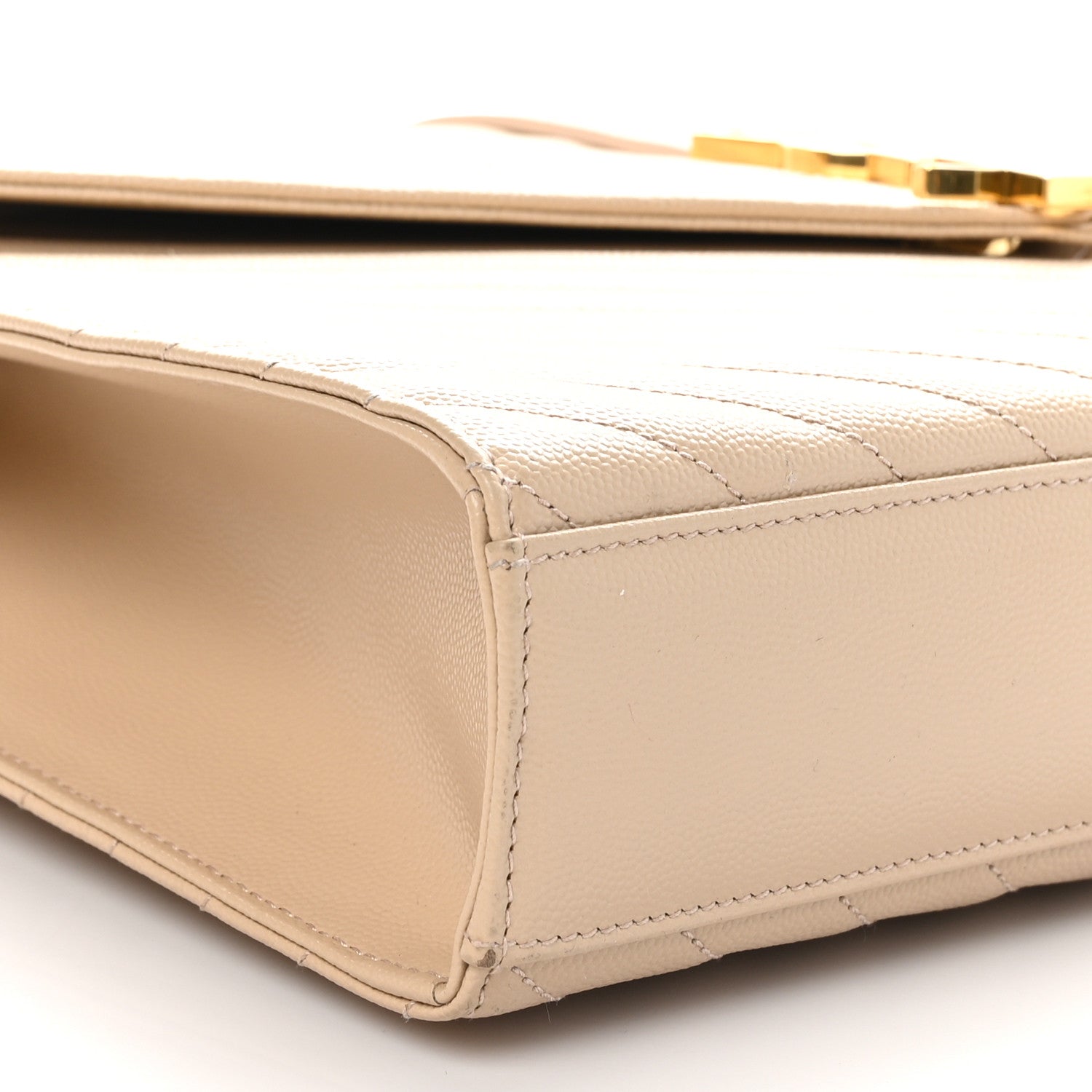 Saint Laurent Grain De Poudre Matelasse Chevron Large Monogram Satchel Nude Powder 9 of 10