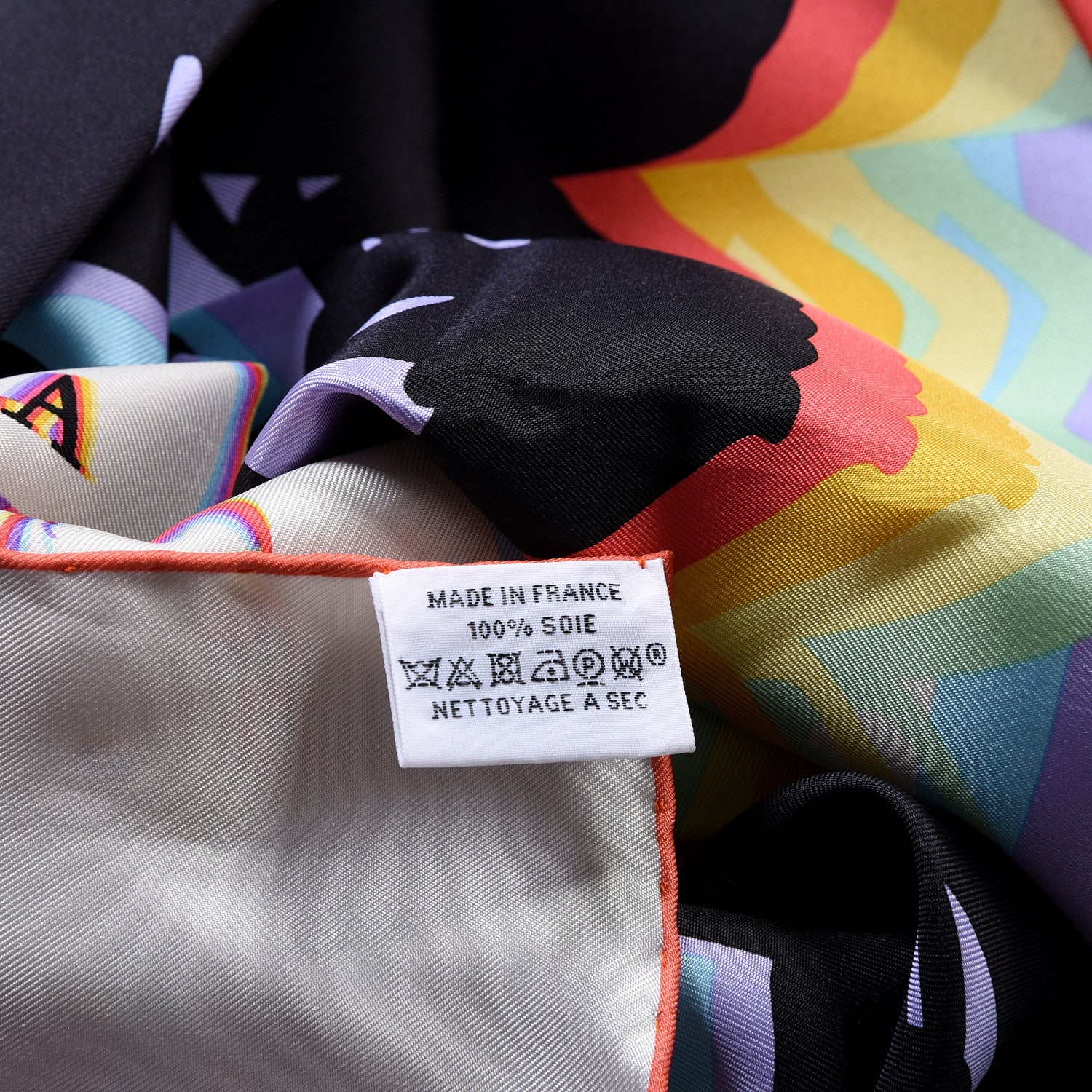 Hermes Silk Brides De Gala Shadow Scarf 90 Creme Black Rose Fluo 6 of 6