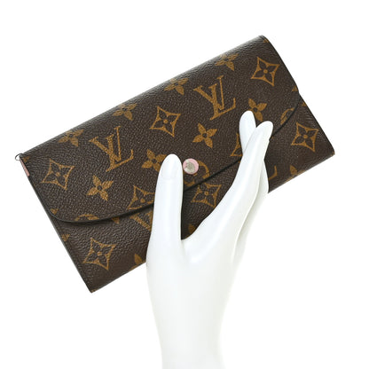 Louis Vuitton Monogram Emilie Wallet Rose Ballerine 2 of 9