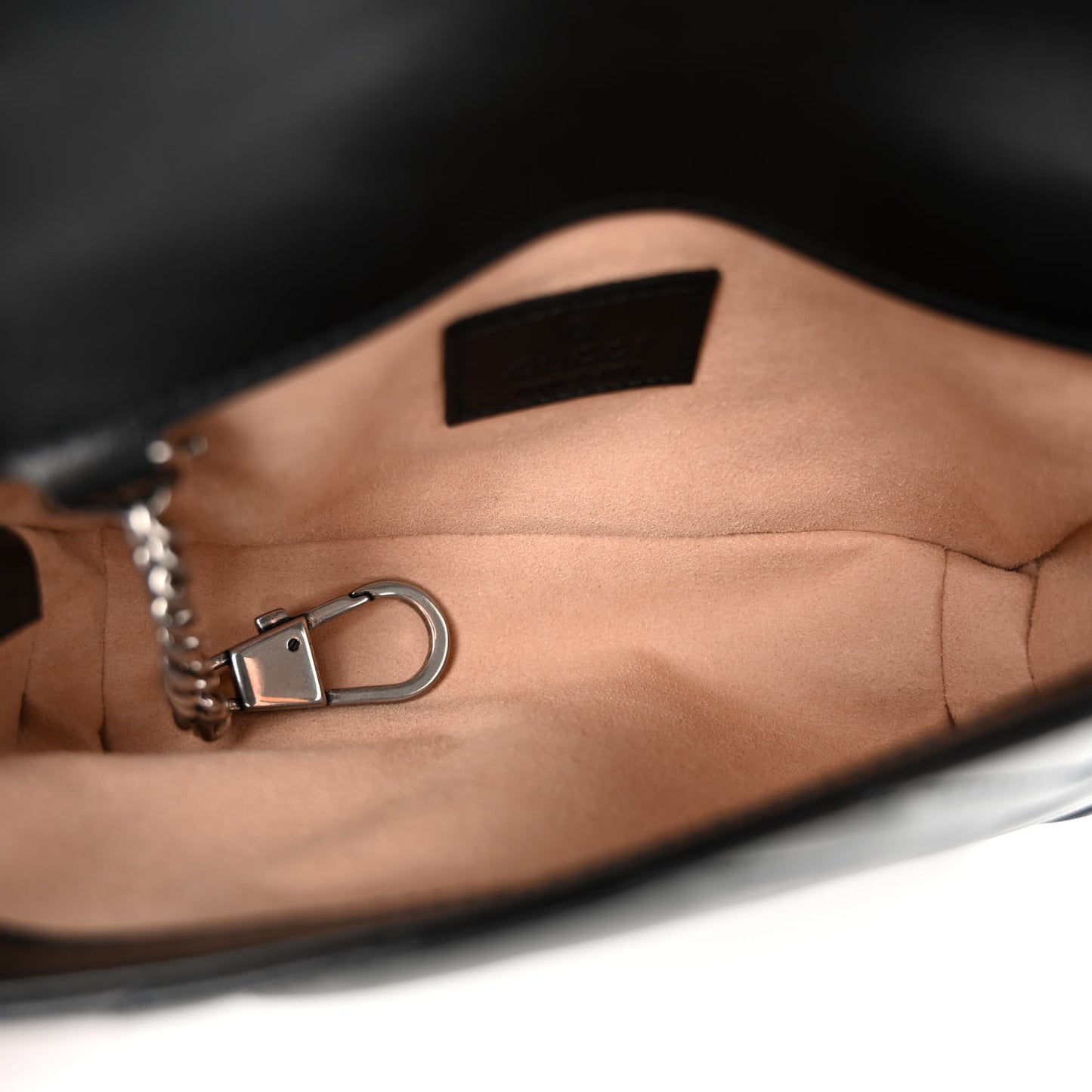 Calfskin Matelasse Monochrome GG Marmont Chain Belt Bag Black