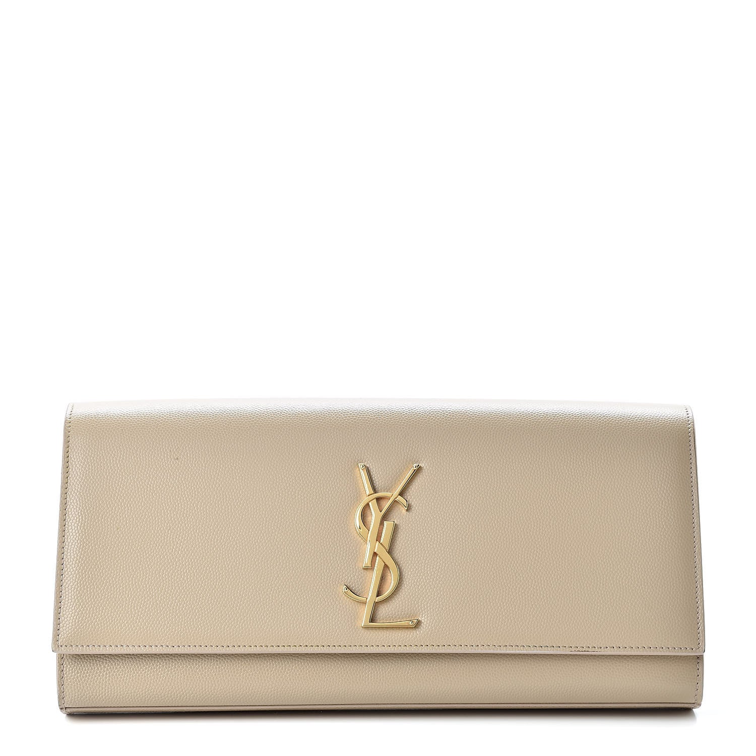 Saint Laurent Grain De Poudre Classic Monogram Cassandre Clutch Nude Powder 1 of 9