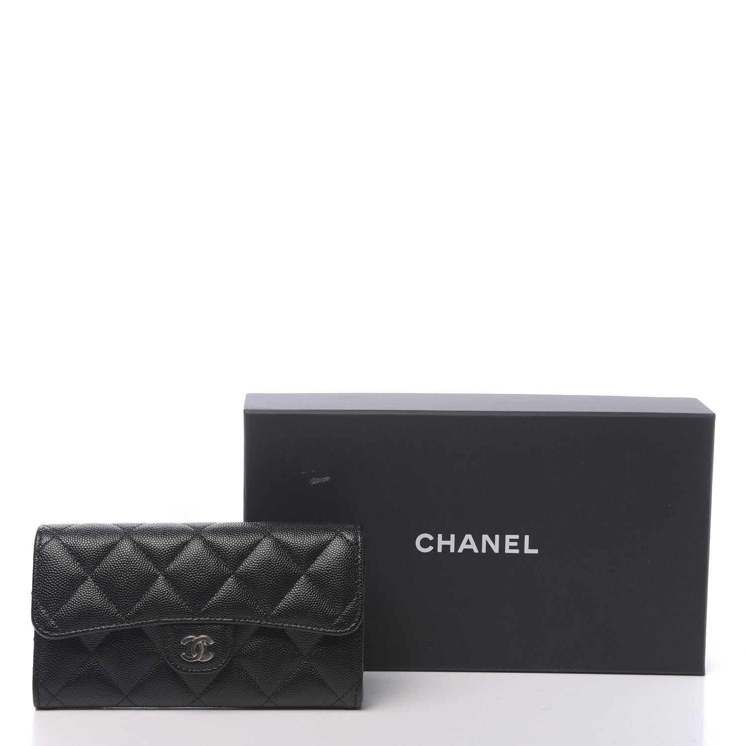 Chanel Caviar Quilted Medium Gusset Flap Wallet Black 9 of 9