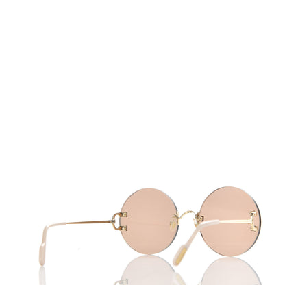 Cartier Rimless C-Decor Round Sunglasses Brown 4 of 8