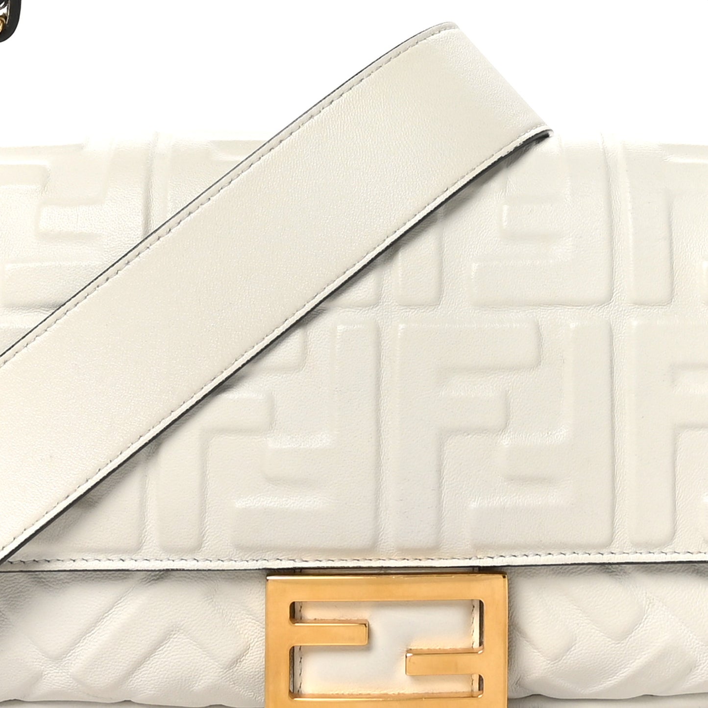 Nappa FF 1974 Embossed Baguette White