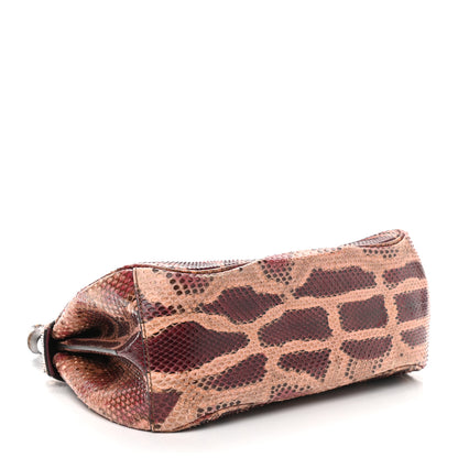 Gucci Snakeskin Bamboo Medium Lady Lock Top Handle Bag Burgundy 4 of 9