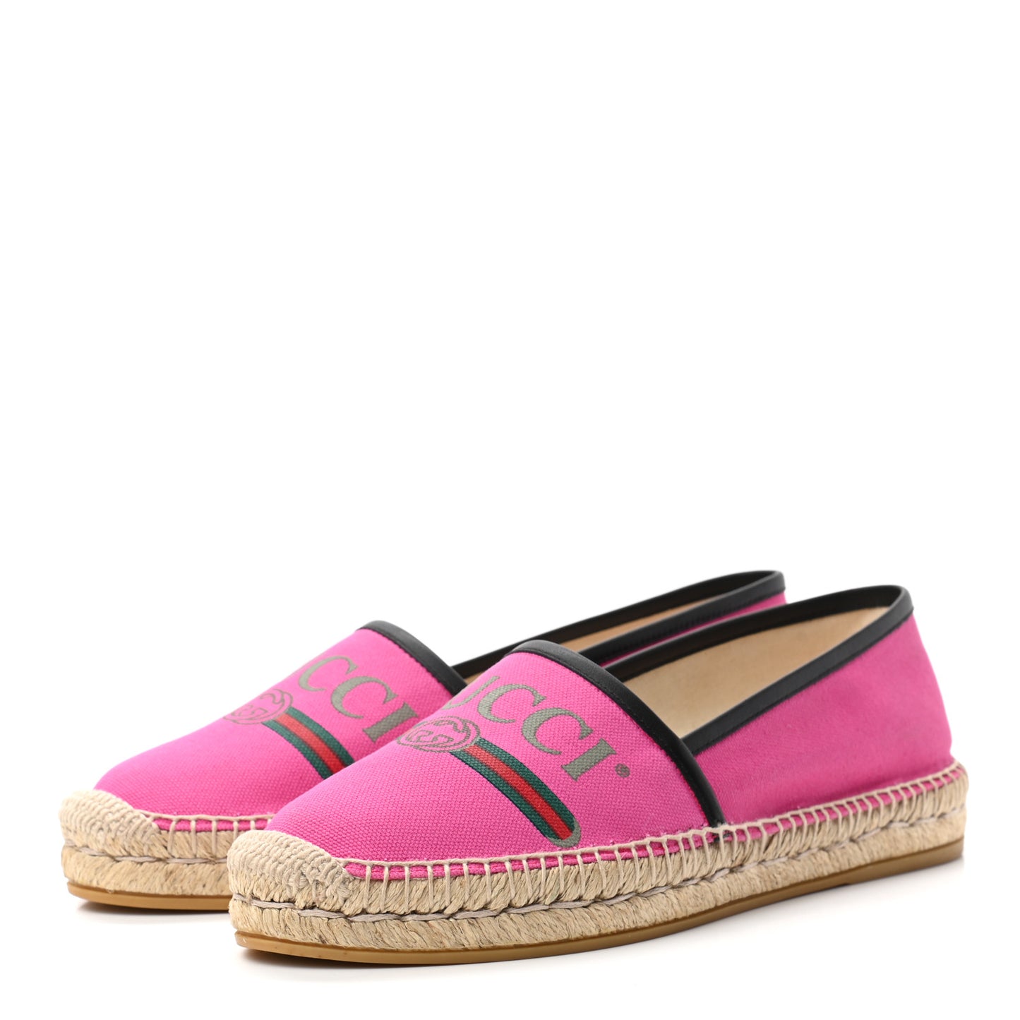 Canvas Logo Espadrilles 38.5 Cyclamen Rose Black