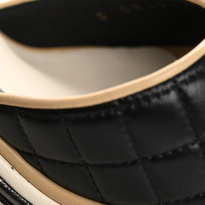 Chanel Lambskin Laminated Lambskin Quilted CC Sandal 38.5 Black 10 of 12