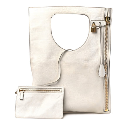 Tom Ford Ramskin Small Alix Padlock Zip Shoulder Bag White 1 of 14