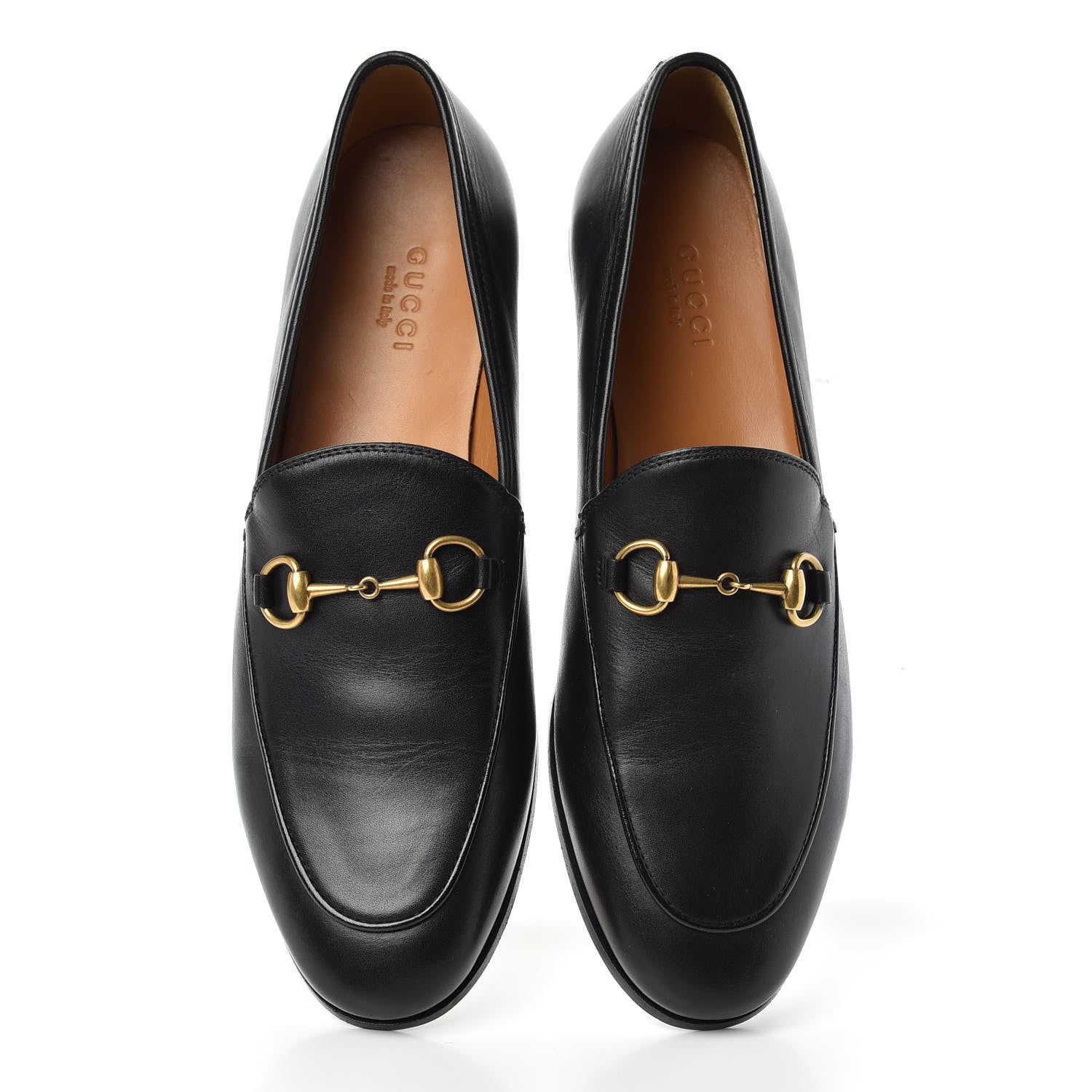 Gucci Calfskin Womens Jordaan Loafers 37.5 Black 5 of 11