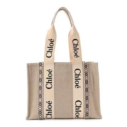 Chloe Cotton Medium Woody Ribbon Tote Slate Green 1 of 10