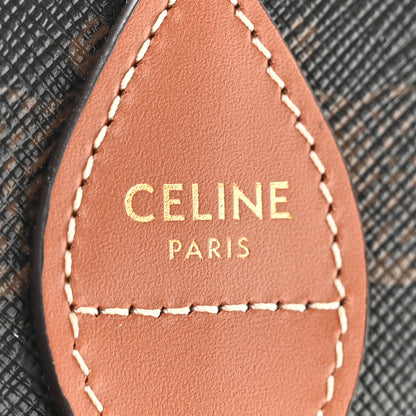 Celine Triomphe Canvas Folco Shoulder Bag Tan Tan 6 of 12