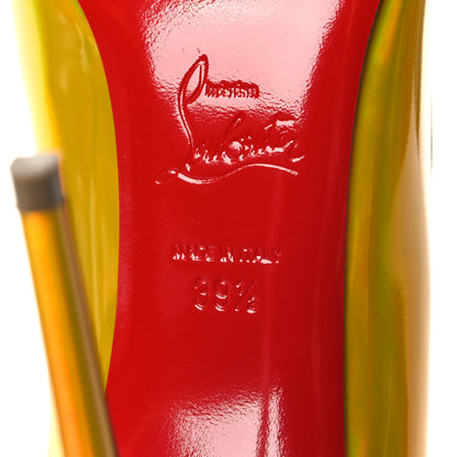 Christian Louboutin Metallic Patent Hot Chick 100 Pumps 39.5 Yellow 7 of 8