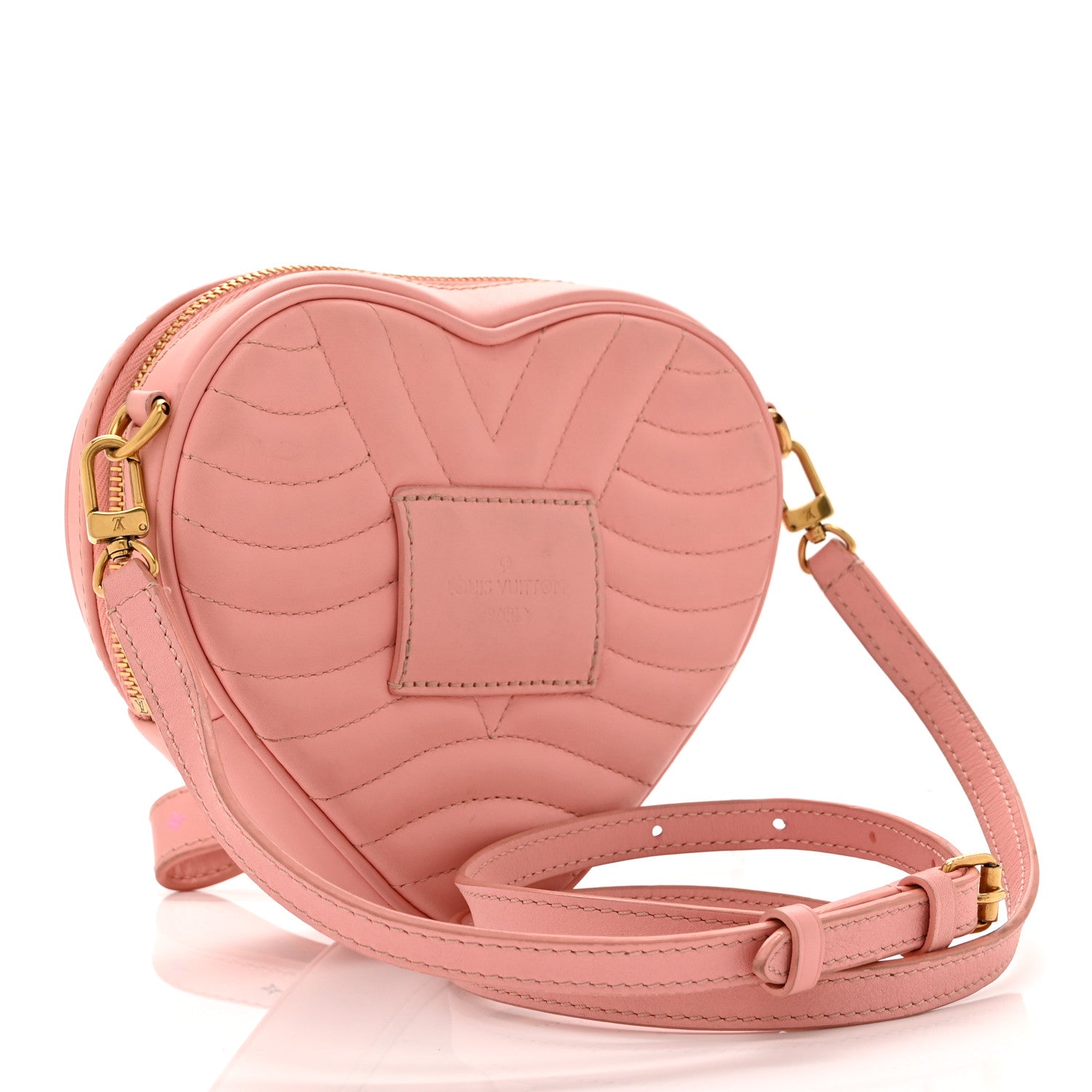 Louis Vuitton Calfskin Embellished New Wave Love Lock Heart Bag Rose Pomettes 3 of 10